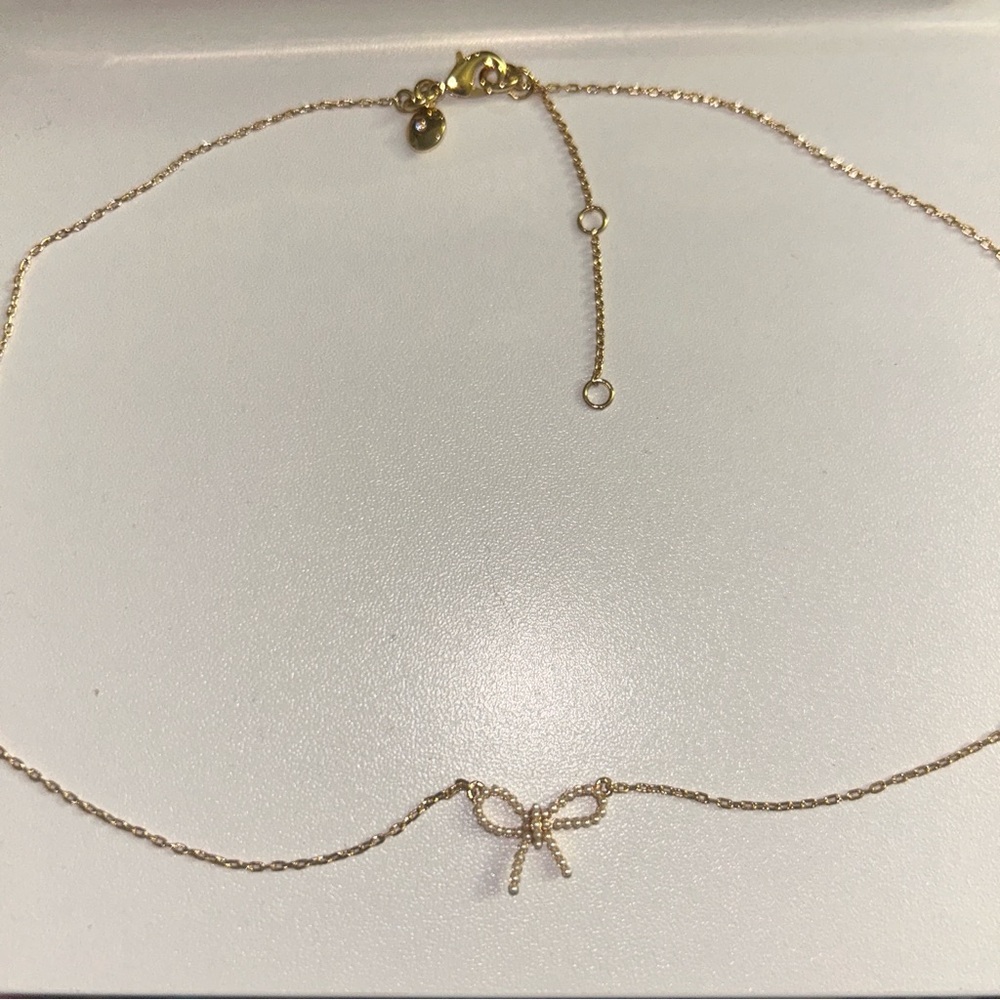 J. Crew Gold Bow Necklace